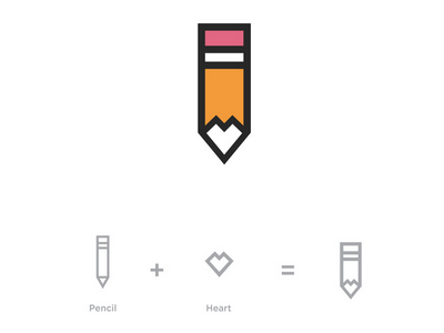 Crayons to Classrooms Logo (2) branding classrooms crayons glyph heart identity logo pencil symbol