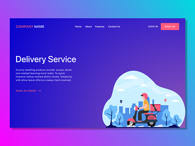 Delivery Service site design art colorful concept dark theme delivery design figma home page illustration minimalistic simple site typography ui ux vector vector illustration visual visual design web design