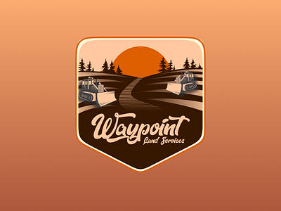 «Waypoint Land Services» logo art branding concept design figma illustration logo retro design retro font retro logo typography vector