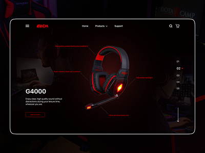 Gaming devices site's hero concept dark theme design figma gaming gaming website gradient hero section minimalistic modern ui ux vector visual web