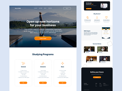 HILLFORD - Online Business School ad business clean concept courses design education figma landing learning minimalistic modern promo school typography ui ux vector website work