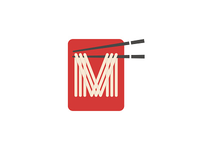 M letter noodles logo design