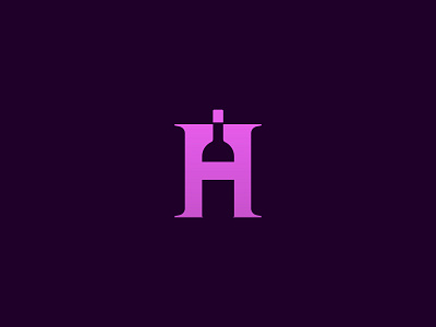 H wine logo design