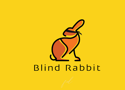 Blind Rabbit branding design flat graphic design icon illustration illustrator logo logodesign minimal vector