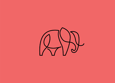 Elephant Line Logo branding business logo design flat graphic design illustration illustrator line logo minimal minimalist logo design vector