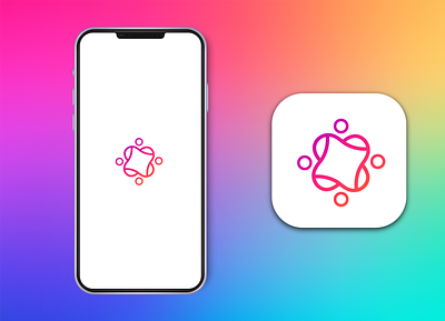 Community app icon app icon app logo design graphic design illustrator logo logo design app design minimal minimal app logo modern modern app icon vector
