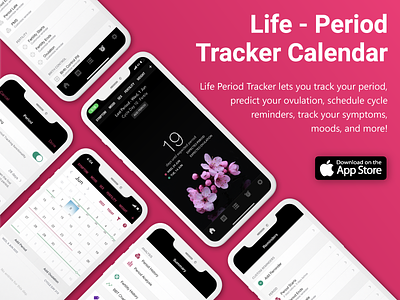 Life - Period Tracker Calendar Apps Ad Banner Design ad banner app banner banner design branding design graphic design minimal