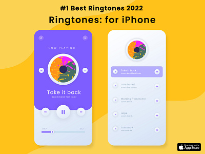 Ringtones: for iPhone app design banner design branding design graphic design minimal