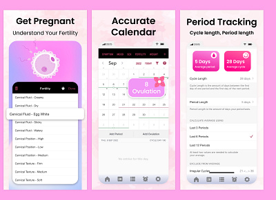 Life Period Tracker Apps Screenshots Design app screenshots design branding design graphic design illustration ui ux