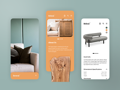 Beleza™ | Mobile UI app branding design furniture graphic design interface logo mobile shop ui ux web