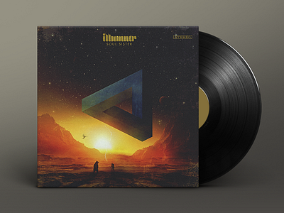 Illumntr – Soul Sister album cover design edm funk graphic illumntr music record soul sister vintage vinyl