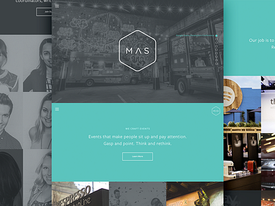 MAS – Website branding design google grey hexagon logo responsive spotify teal ui ux website