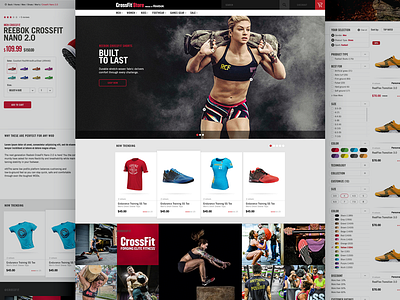 Reebok – CrossFit Website branding clean crossfit digital ecommerce layout navigation reebok selector ui ux website