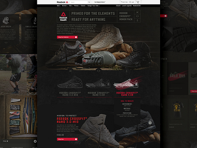 Reebok – Honor Pack Website crossfit design honor layout military navigation reebok selector tech ui ux website