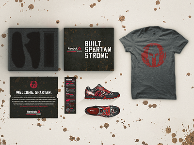 Reebok – Spartan Race Influencer Box branding design distress footwear grunge package reebok spartan race splatter
