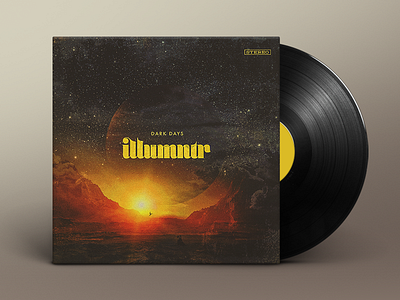 Illumntr – Dark Days album cover design electronic funk layout music retro soul texture typography vintage vinyl
