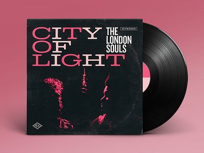 The London Souls – City Of Light album cover color design layout nyc packaging photography pink retro rock n roll typography vintage