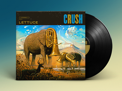 Lettuce – Crush color design gold layout music record retro soul texture typography vintage vinyl