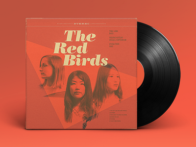 The Red Birds – Color Variation album cover branding design geometric layout retro soul texture triangle typography vintage vinyl