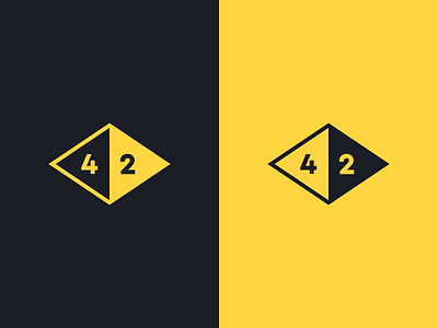 C42D Logo – Color Test branding design diamond geometric identity industrial logo numbers studio triangle typography vintage