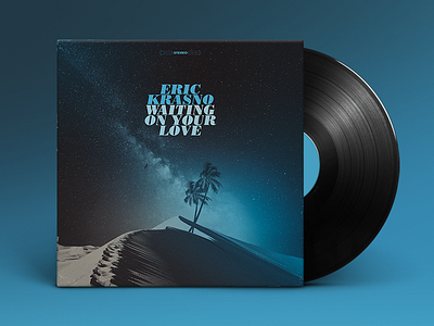 Eric Krasno – Waiting On Your Love (Single) album cover branding color design layout package packaging retro texture typography vintage vinyl