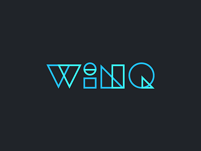 Winq Logo app branding geometric geometry graphic design logo mobile triangle typography vector