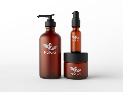 Natural cosmetics bottles design