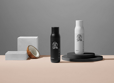 SPA Healthy bottle design brand brand design branding business design logo minimal packaging packaging design typography