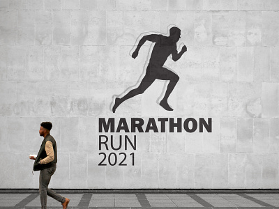 MARATHON RUN 2021 Logo design brand brand design branding business design illustration logo logo design marathon minimal typography