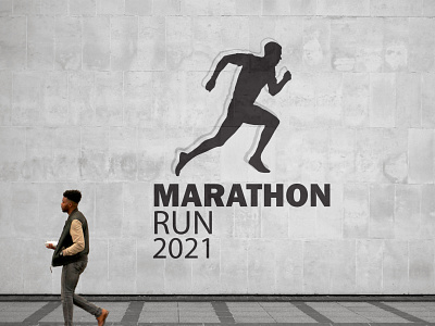 MARATHON RUN 2021 Logo design