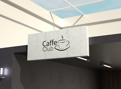 Caffe club logo banner brand brand design branding design illustration logo logo design minimal typography