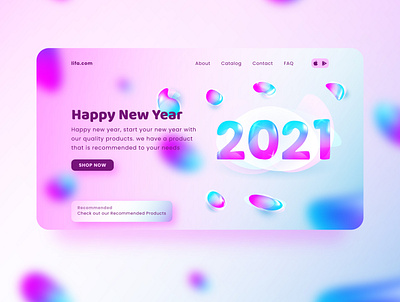 2021 Landing Page 2021 app design graphic design happy new year liquid minimal typography ui ux web website