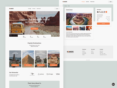 Nomads - Travel Website graphic design travel ui ux website websitedesign
