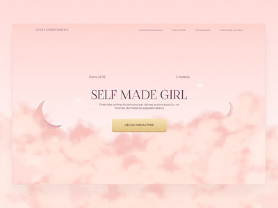 Website for feminine course landing page ui uxui webdesign website