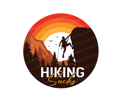 Hiking sucks logo branding design graphic design illustration logo t shirt design typography vector