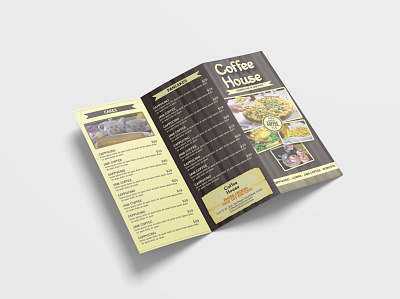 Hot Coffee Shop Menu Tri Fold Brochure Design Template design free free mockup new premium psd psd mockup