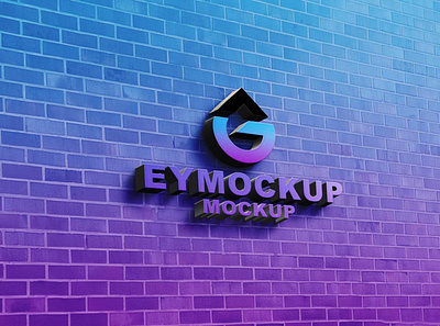 3D Logo Mockup on Brick Wall 3d brick wall creative design logo mockup psd mockup templates texture