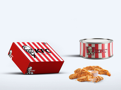 KFC Food Packaging Tin Mockup can chicken design food kfc mockup packaging psd snacks tin