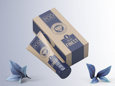 Body Cream Box Mockup blue body cream box box design classic design graphic design new packaging premium psd skincare