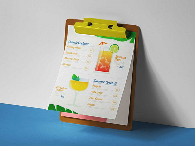 Menu Clipboard Mockup