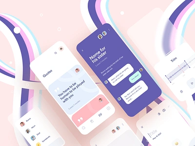 Govoroon App app blur cards chat childrren colorful colors create geometric gradients interface ios kid messenger minimal quotes social socialmedia ui ux