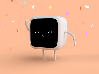 Cute Robot 3d character character design colorful colors computer confetti cute cute illustration emoji illustration illustrations minimal robot