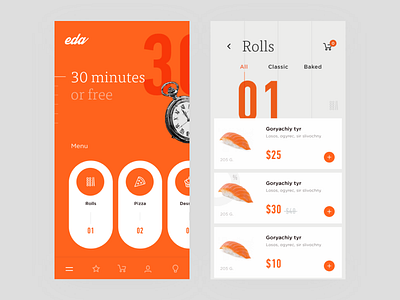 Food Delivery App app categories clear color delivery food list mobile product slider ui ux