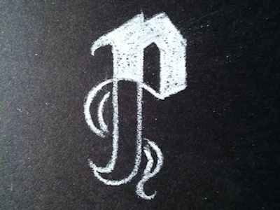N.P. Logo Sketch #1 hand drawn letters logo n p pencil