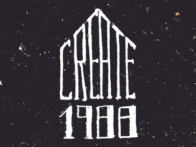 Create 1988 // Logo2 1988 black create hand lettering logo white