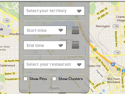 Drop down navigation filter. check box drawer drop down filters map navigation ui