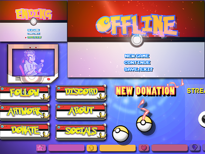 Twitch Animated Overlays Package - Pokemon Theme