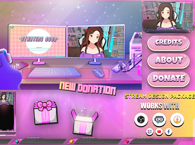 Twitch Animated Overlay Pack - Perfect Pink animated twitch overlay cute twitch panels cutetwitchoverlay streaming overlay twitch twitch overlay twitchbanner twitchgraphics twitchpanels twitchscreens