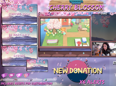 Twitch Cute Overlay Pack Japanese animated twitch overlay cute twitch overlay japanese twitch overlay streamdesign streaming overlay twitchbanner twitchgraphics twitchpanels twitchscreens