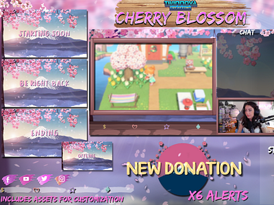 Twitch Cute Overlay Pack Japanese animated twitch overlay cute twitch overlay japanese twitch overlay streamdesign streaming overlay twitchbanner twitchgraphics twitchpanels twitchscreens